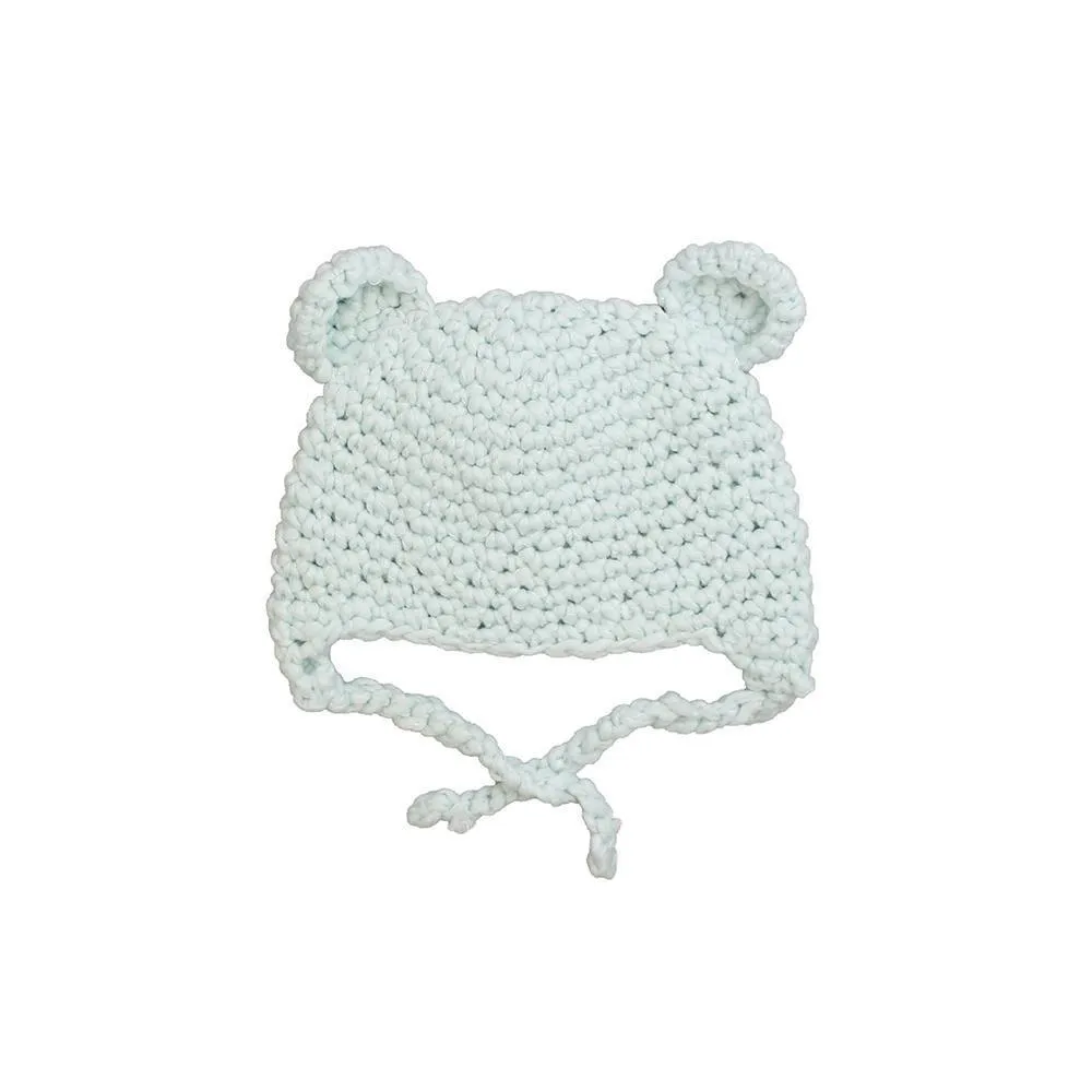 Blue Knit Bear Hat