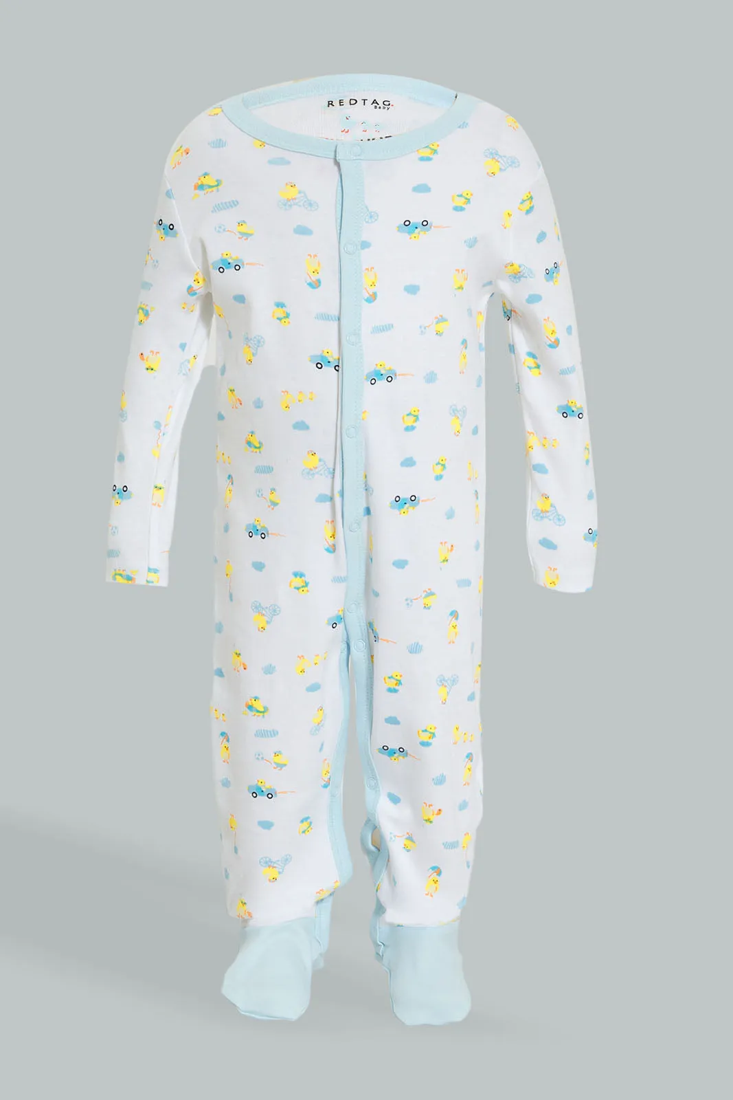 Blue/White Printed Sleepsuit Set (3 Piece)
