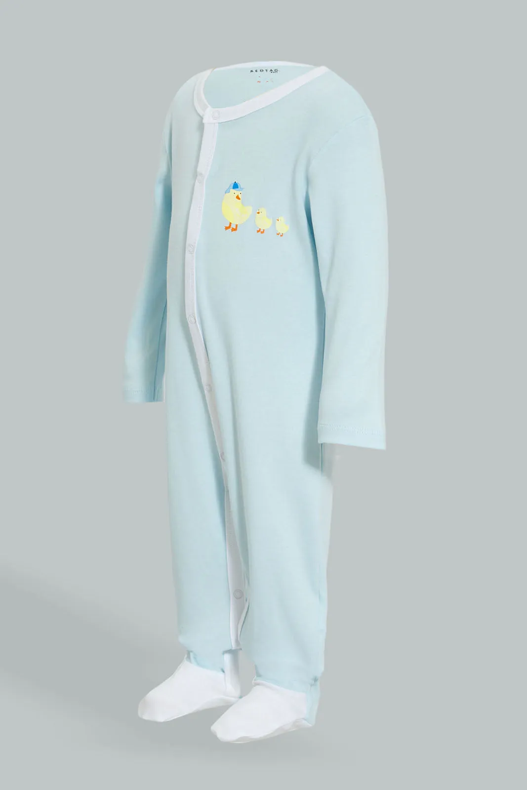 Blue/White Printed Sleepsuit Set (3 Piece)