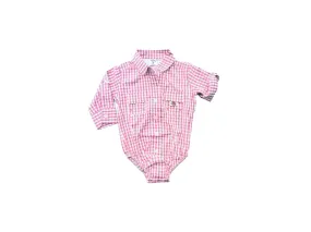 BullRed Fishing Onesie-Pink Gingham
