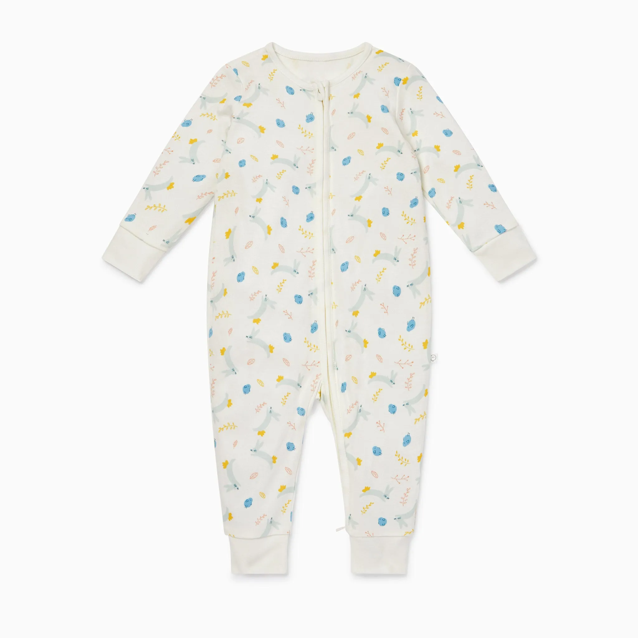 Bunny Print Zip-Up Sleepsuit