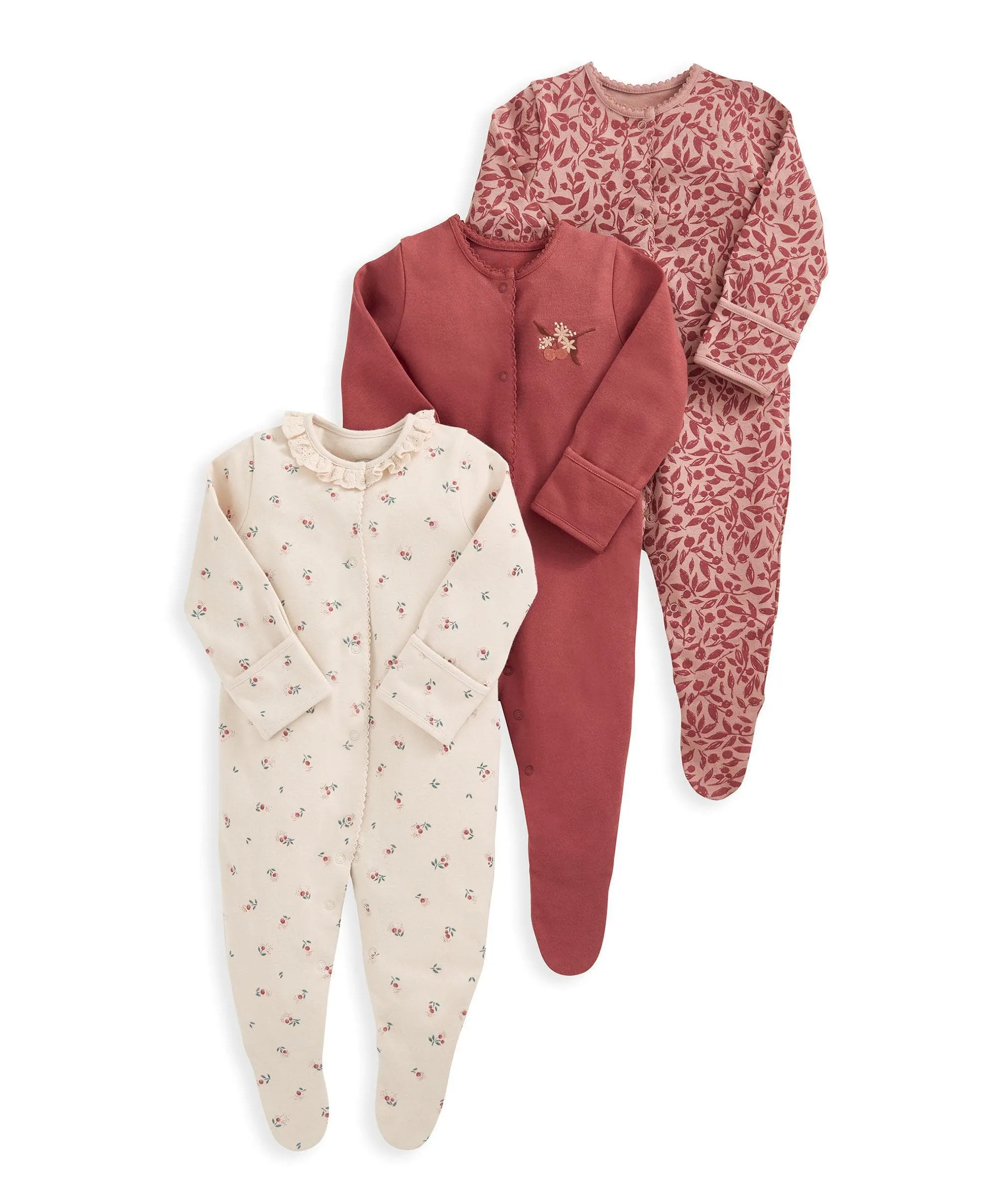 Cherry Sleepsuits (Set of 3)