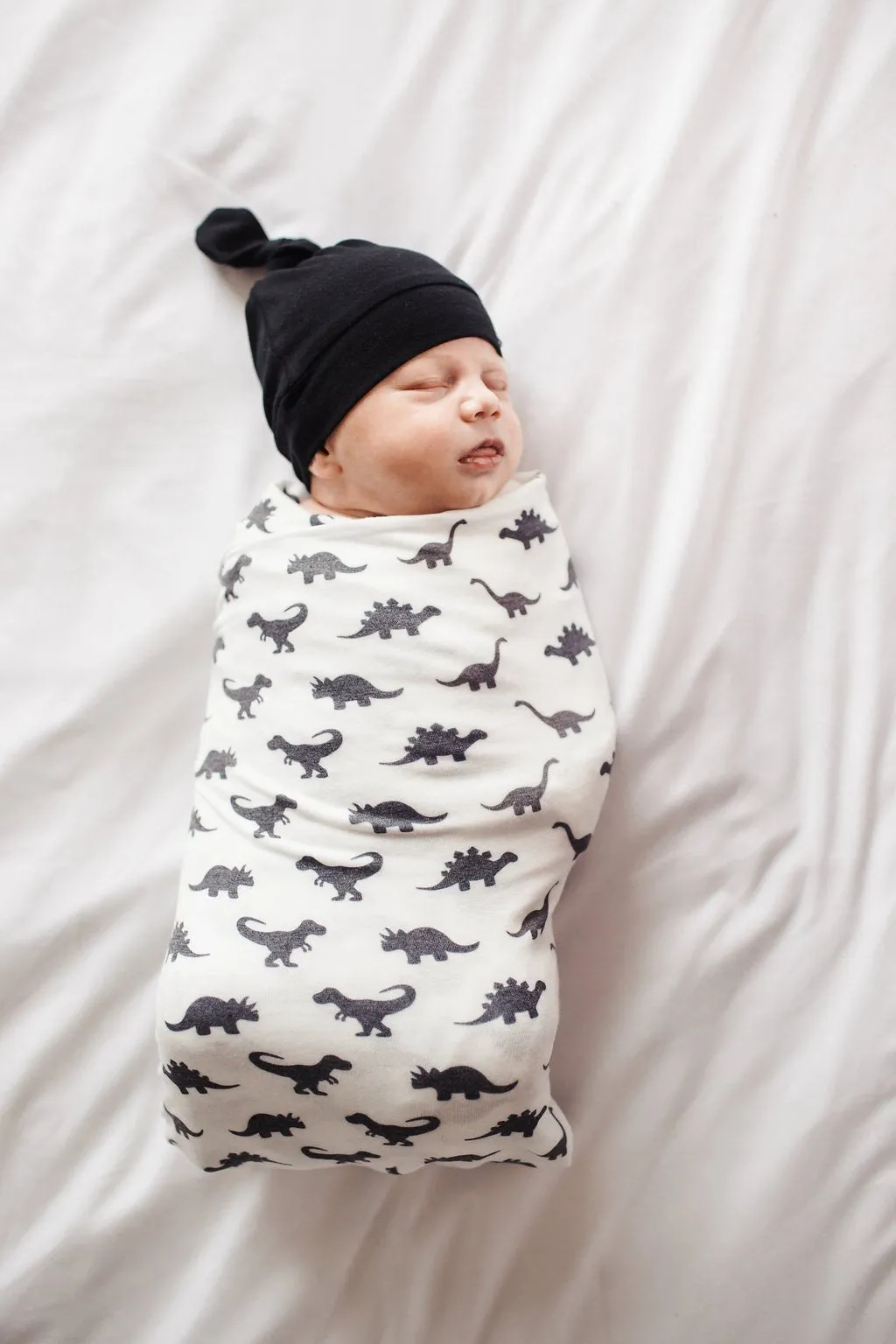Copper Pearl Newborn Top Knot Hat - Midnight