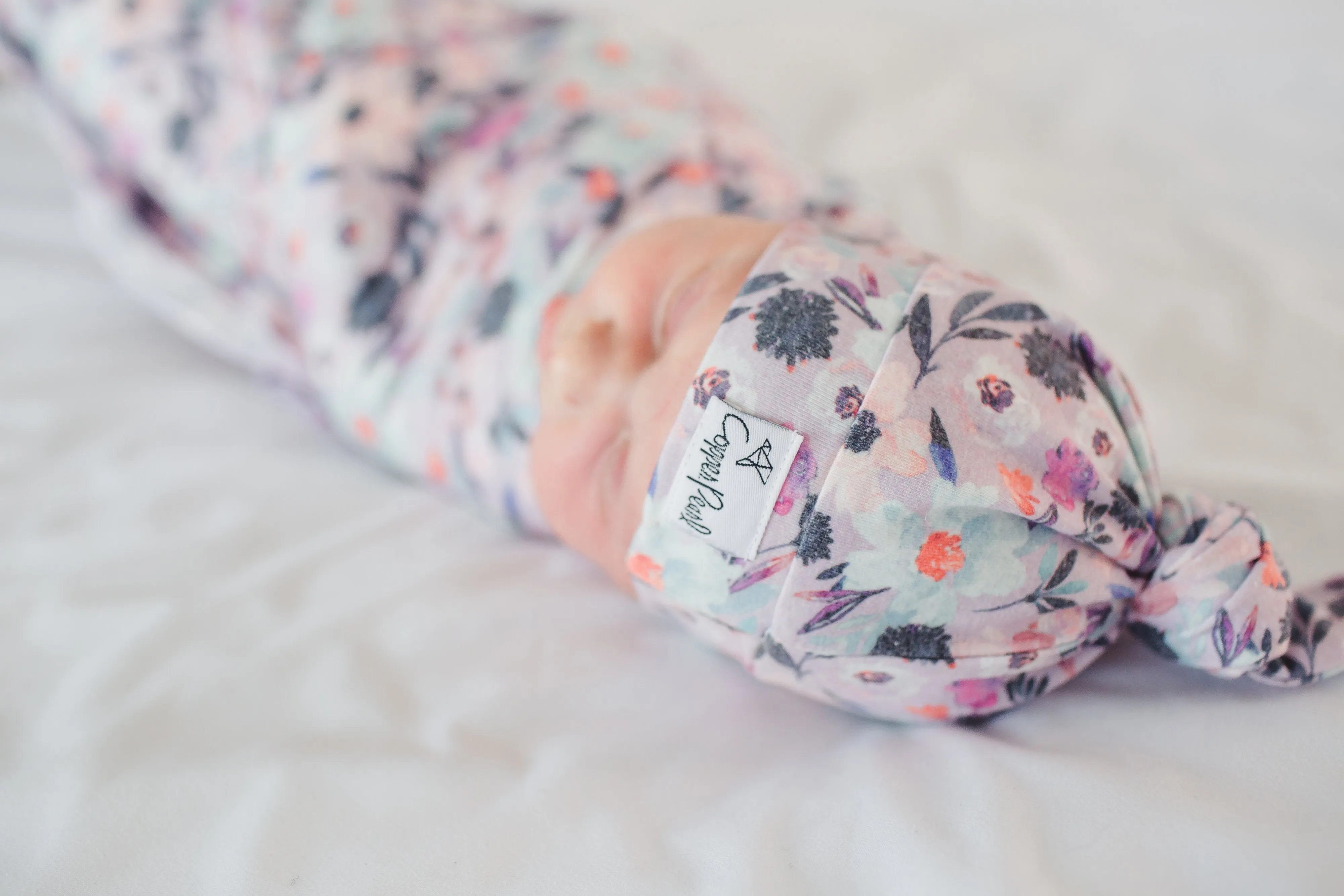 Copper Pearl Newborn Top Knot Hat - Morgan