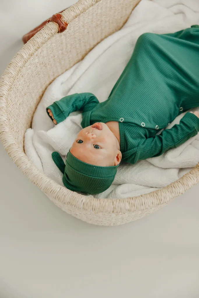 Copper Pearl Rib Knit Top Knot Hat | Balsam