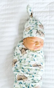 Copper Pearl Top Knot Hat- Bear
