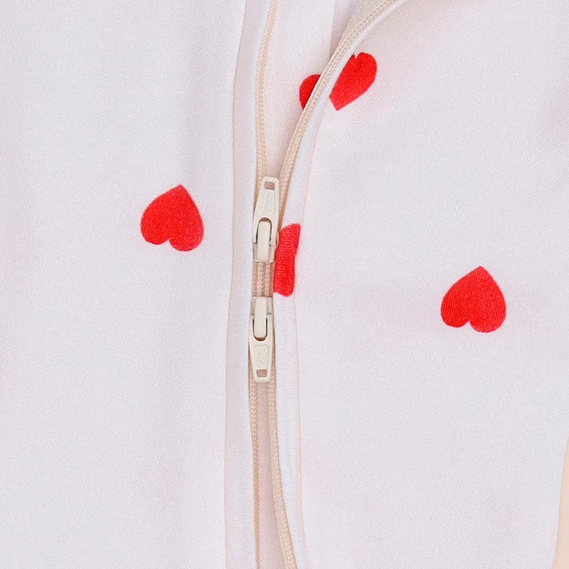 Cotton Zipsuit | Single Jersey | White & Red