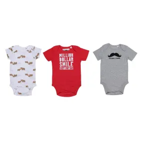 Cute Cotton Printed Rompers For Kids ( Pack Of 3 )