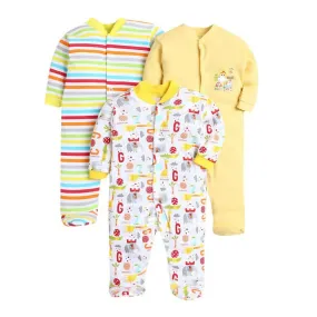 Daddy - G Rompers/Sleepsuits/Jumpsuit /Night Suits for New Born Babies - Yellow
