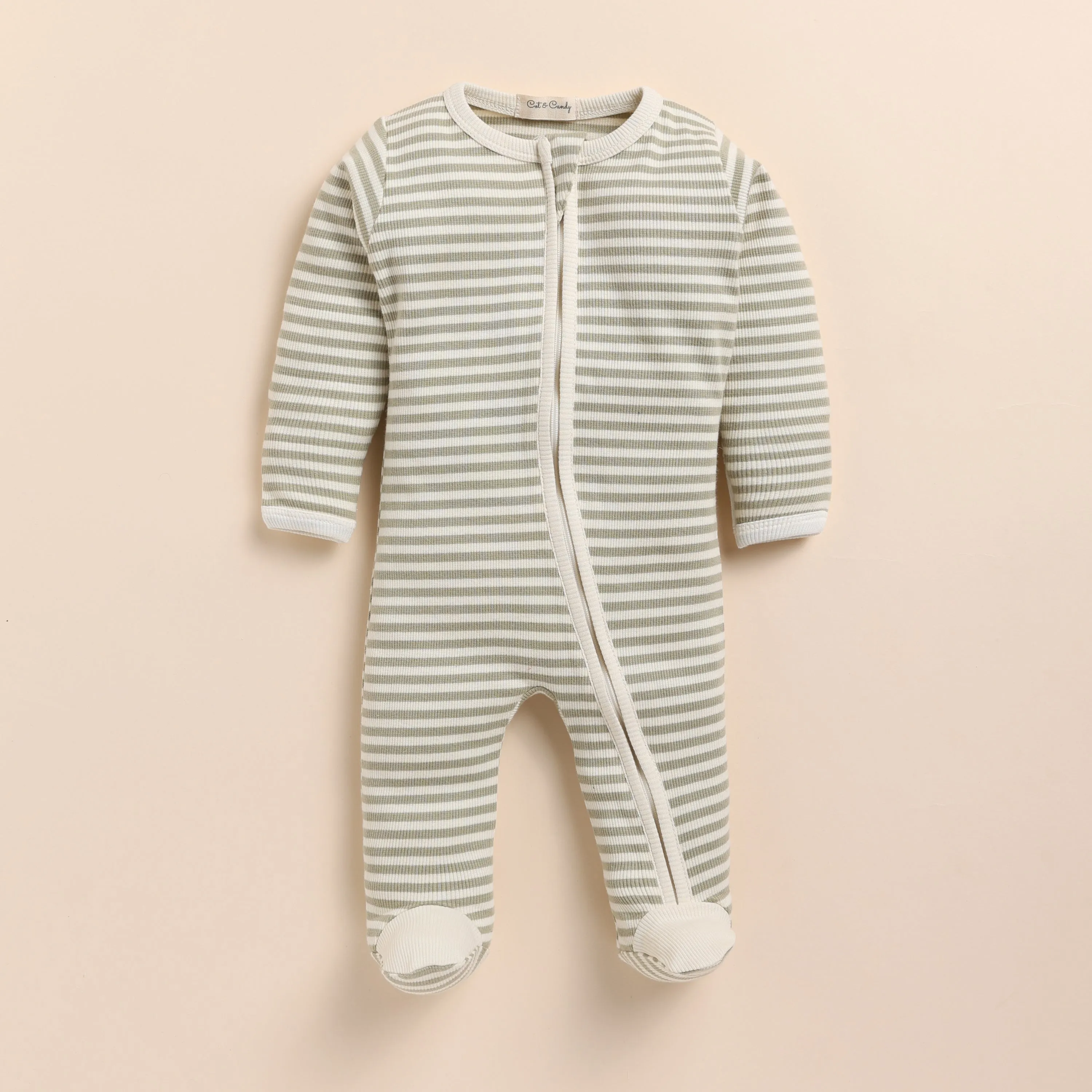 Dewkist Stripe Organic Footed Sleepsuit