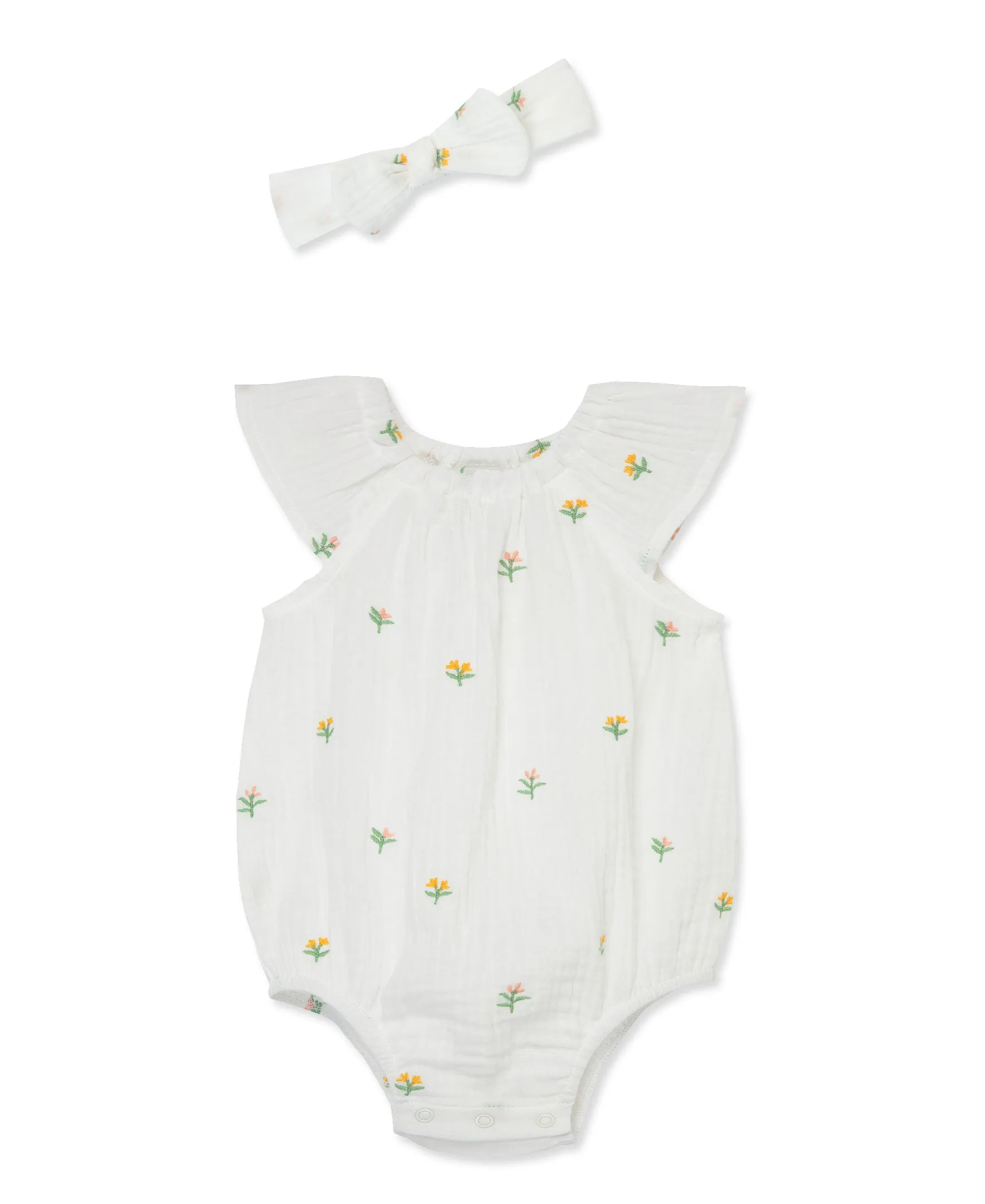 Ditsy Gauze Bubble & Headband Set