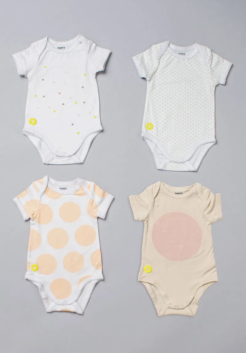 Dott Baby Girl Short Sleeve 4pc Onesie Set