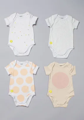 Dott Baby Girl Short Sleeve 4pc Onesie Set