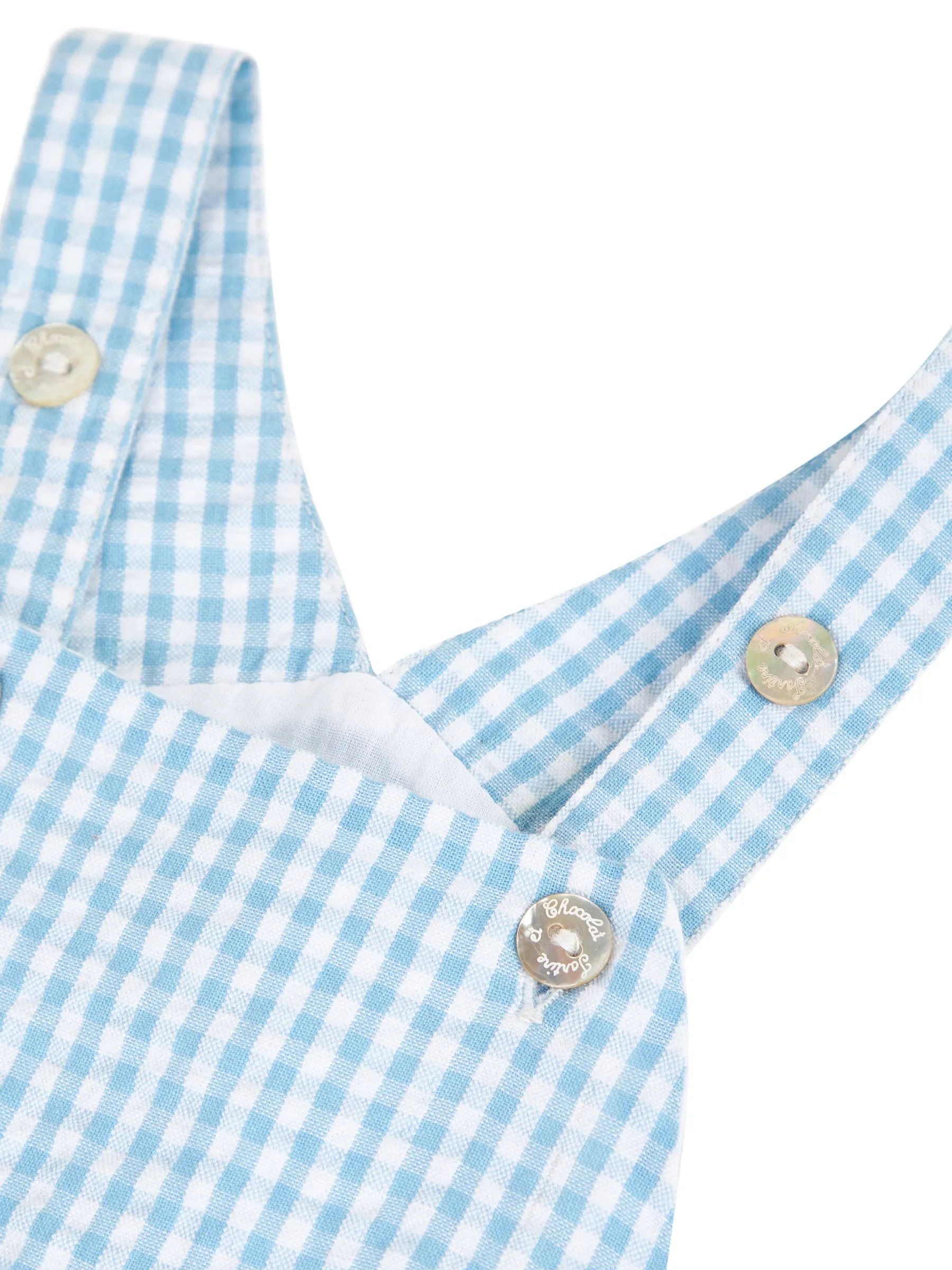 Dungarees - Horizon blue gingham cotton