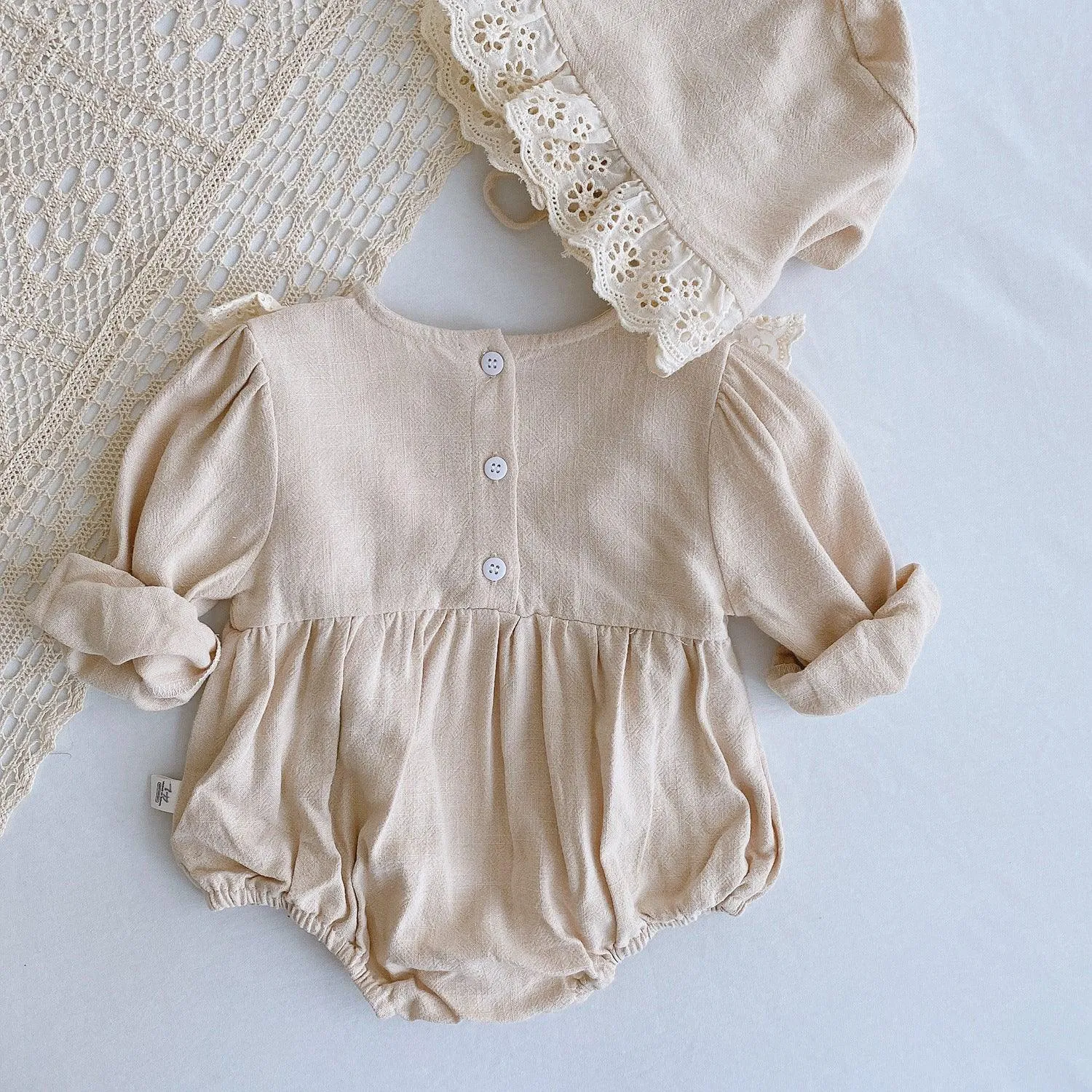 Free Hat Lace Onesie Baby Spring Clothes Newborn Rompers One Year Old Celebration Dress