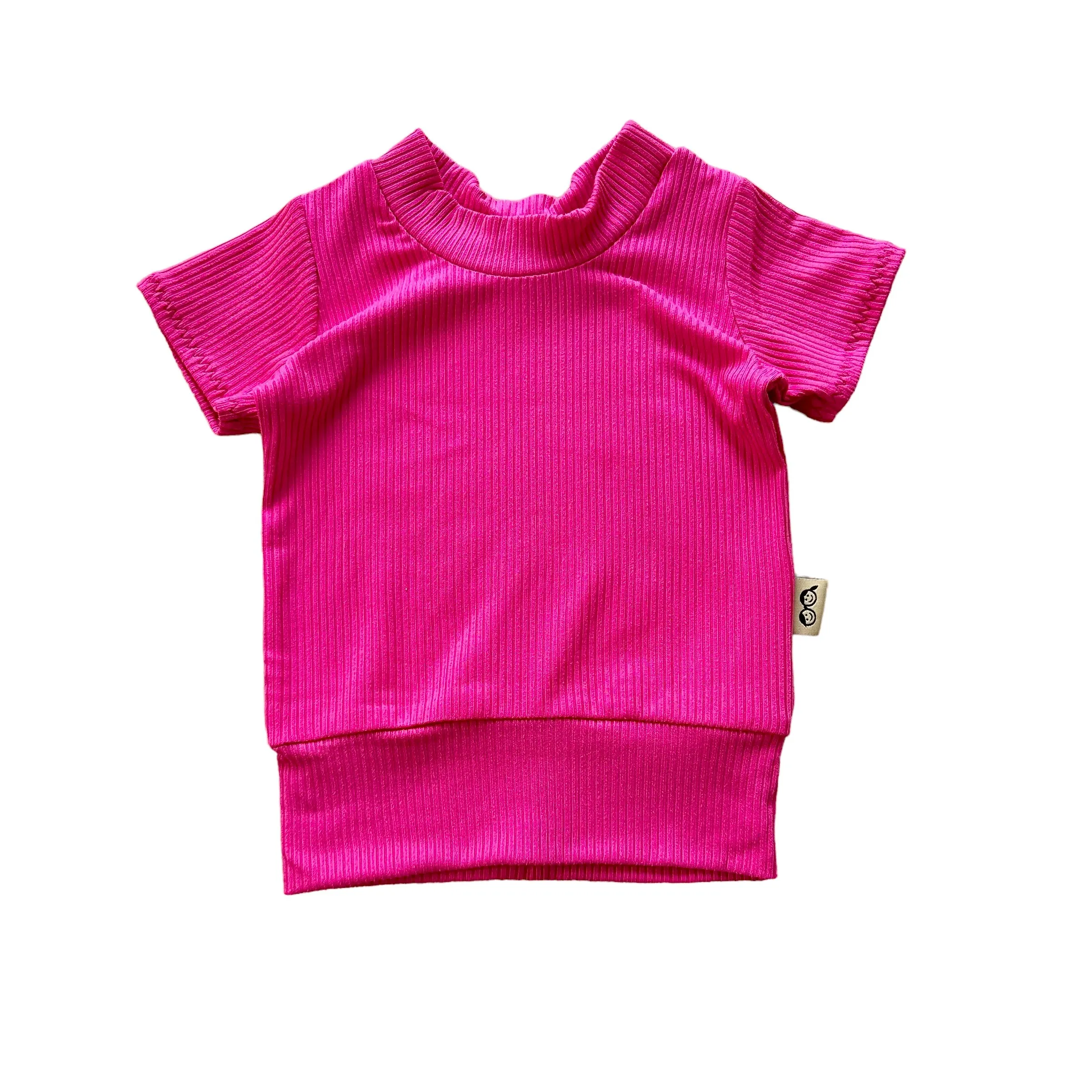 Fuchsia Ribbed Biker Shorts Lounge Set