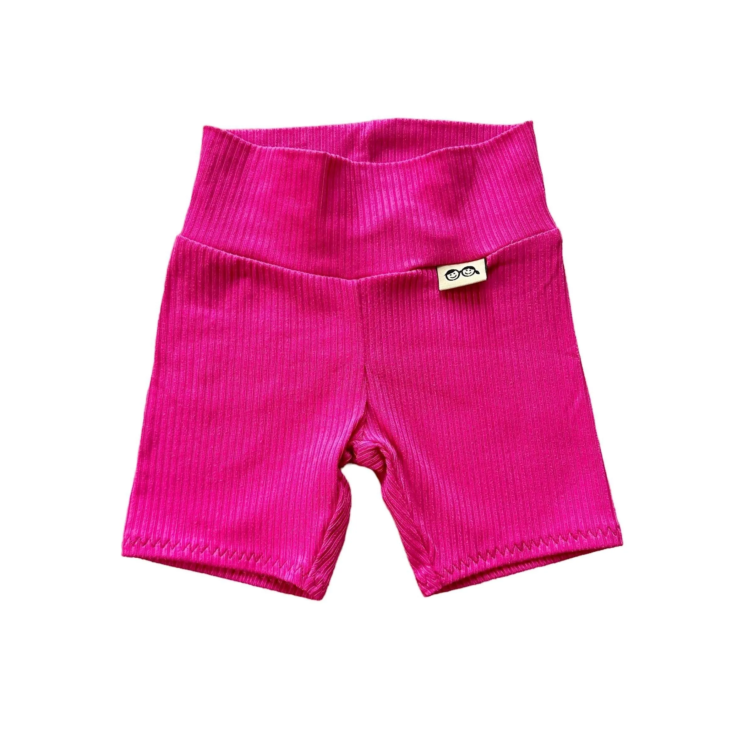 Fuchsia Ribbed Biker Shorts Lounge Set