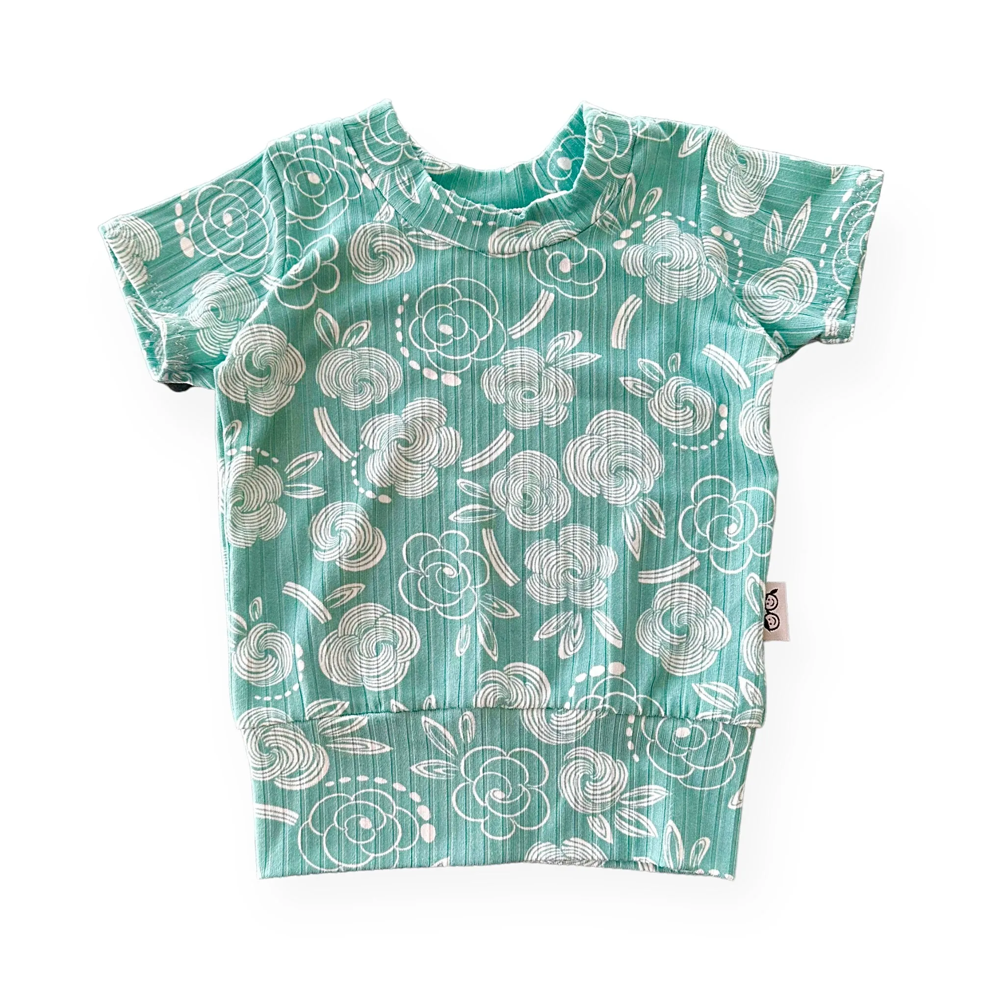 Geo Flowers Seafoam Ribbed Summer Lounge Set
