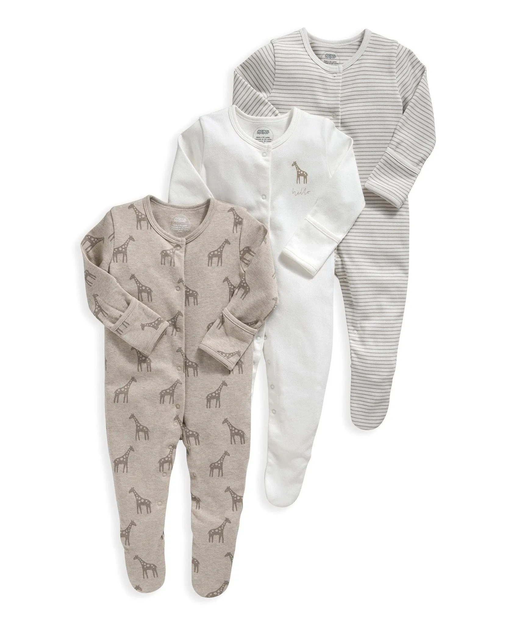 Giraffe Sleepsuits - 3 Pack