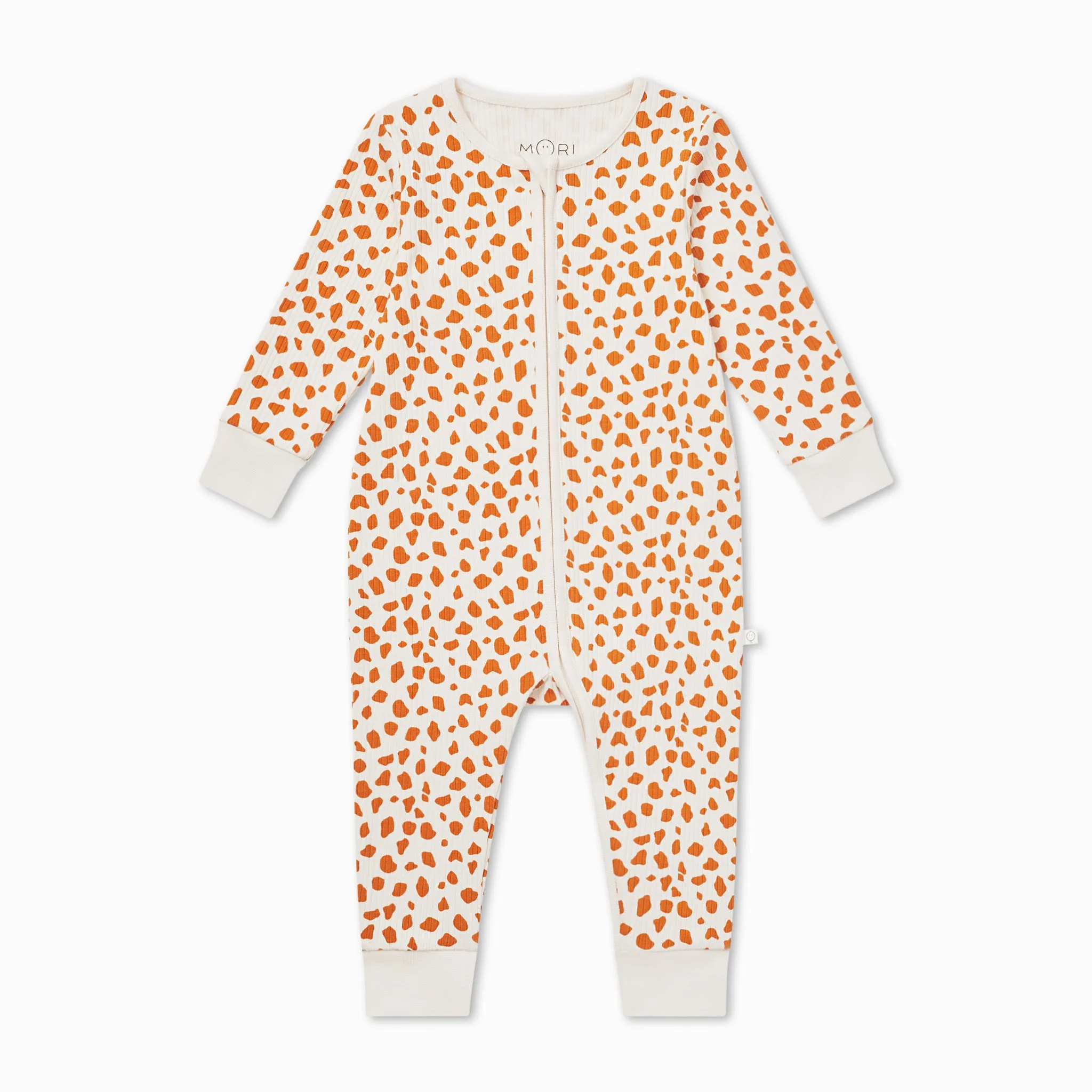 Giraffe Spot Ribbed Clever Zip Sleepsuit