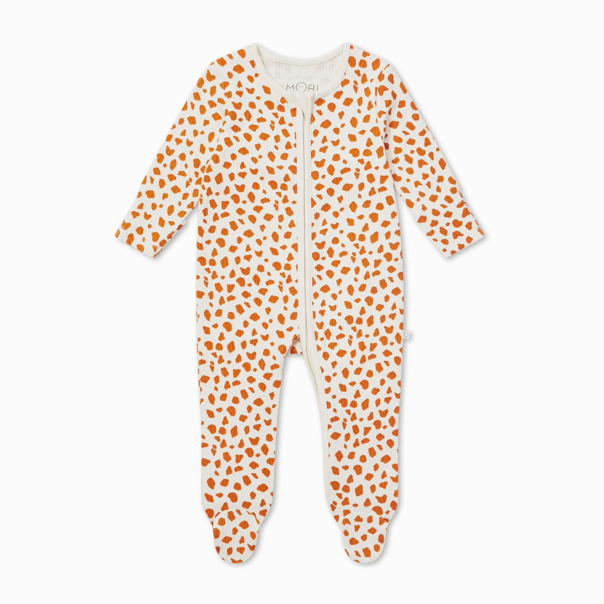 Giraffe Spot Ribbed Clever Zip Sleepsuit