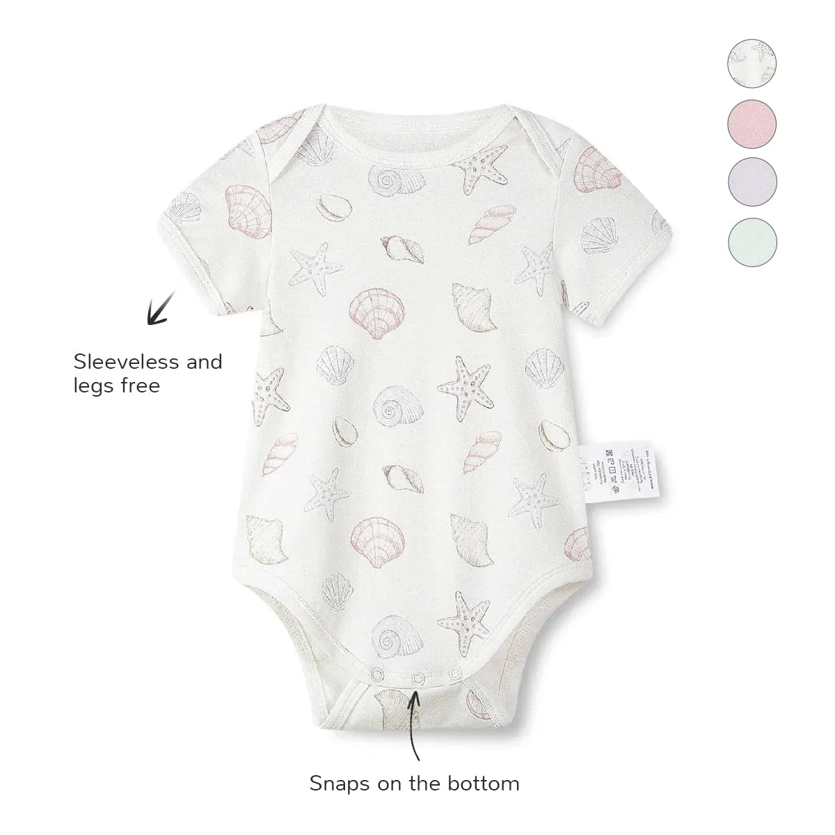 Half Sleeves Snap Romper - Shell