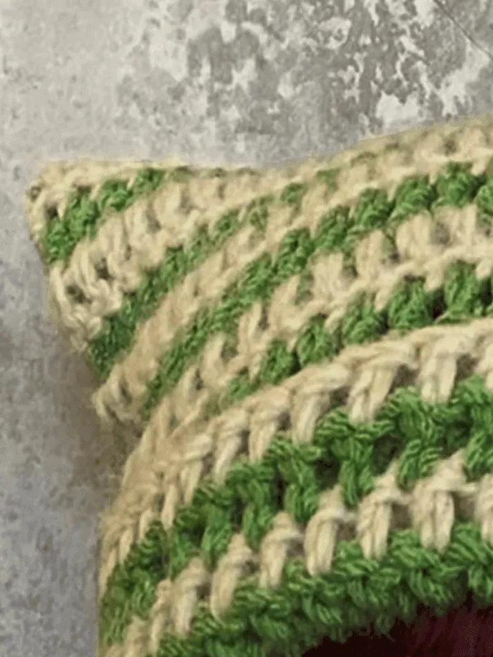 Hand Made Horn Detail Striped Knitted Hat
