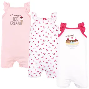 Hudson Baby Cotton Rompers, Banana Split