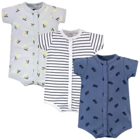 Hudson Baby Cotton Rompers, Dump Truck