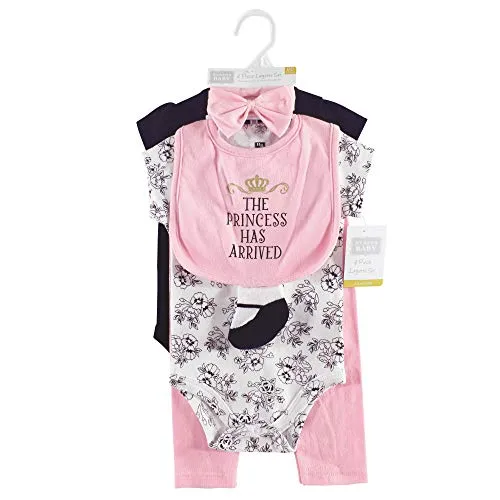 Hudson Baby Unisex Baby Cotton Layette Set, Princess, 3-6 Months