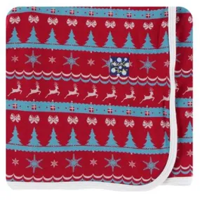 KicKee Pants Holiday Print Swaddling Blanket in Nordic Print