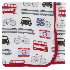 KicKee Pants London Swaddling Blanket in London Transport