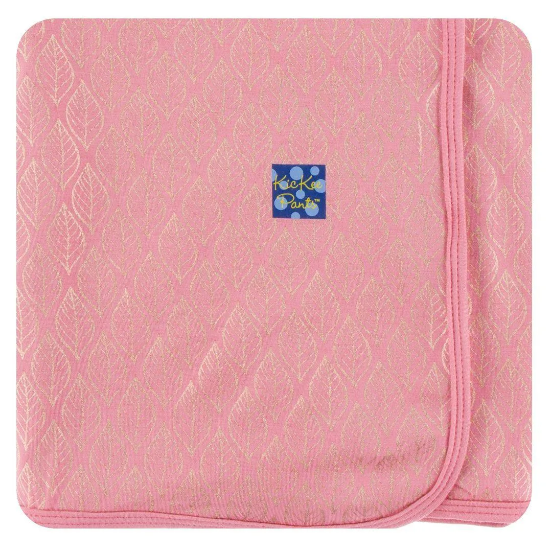 Kickee Pants - Print Swaddling Blanket - Desert Rose Gold Leaf