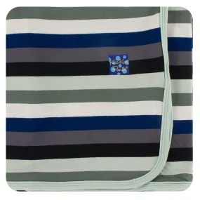 Kickee Pants Print Swaddling Blanket in Zoology Stripe