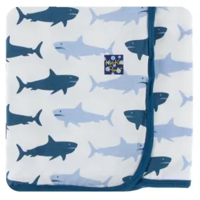 KicKee Pants - Swaddling Blanket- Megalodon