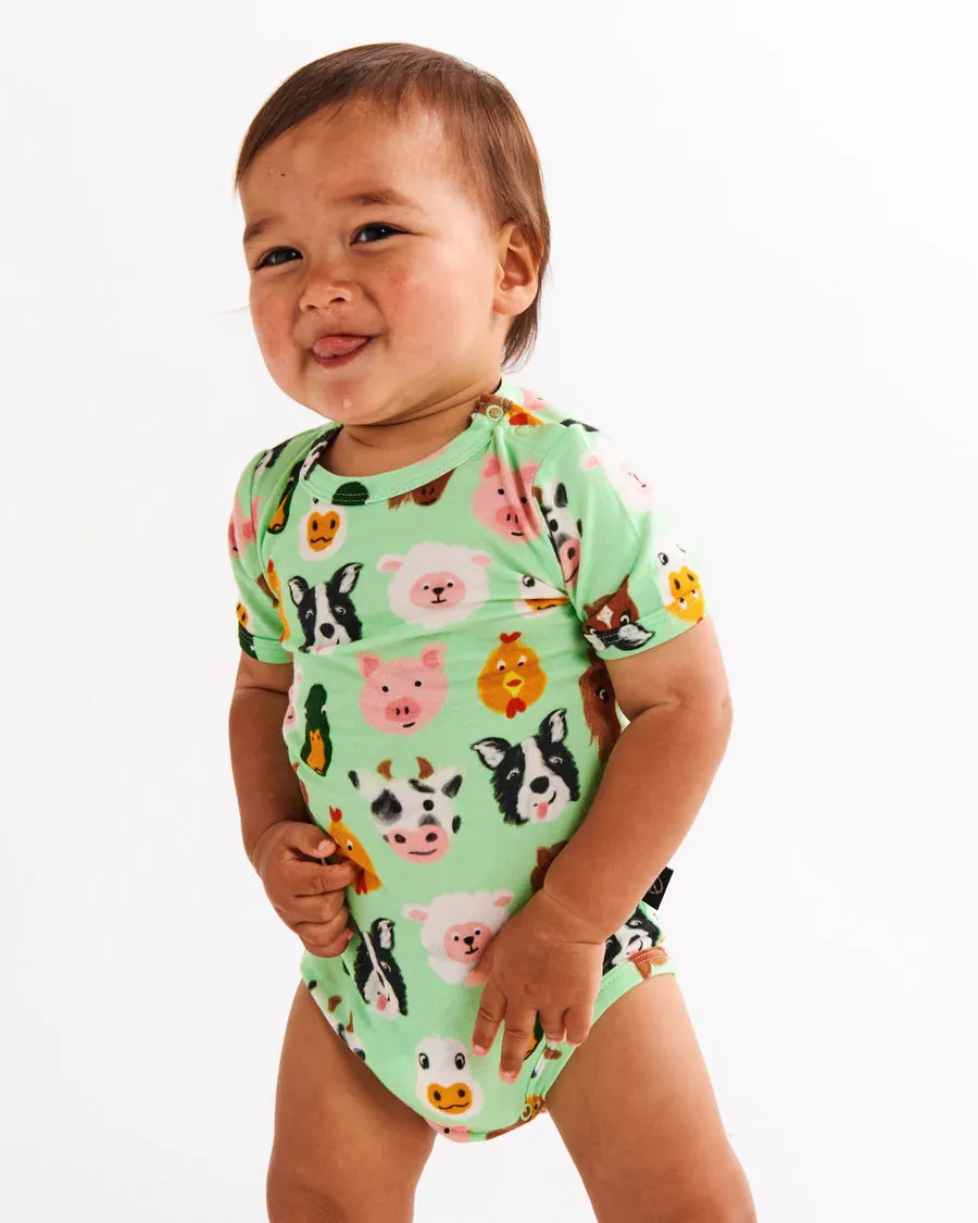 Kip & Co BABY | Farm friends Organic Short Sleeve Romper