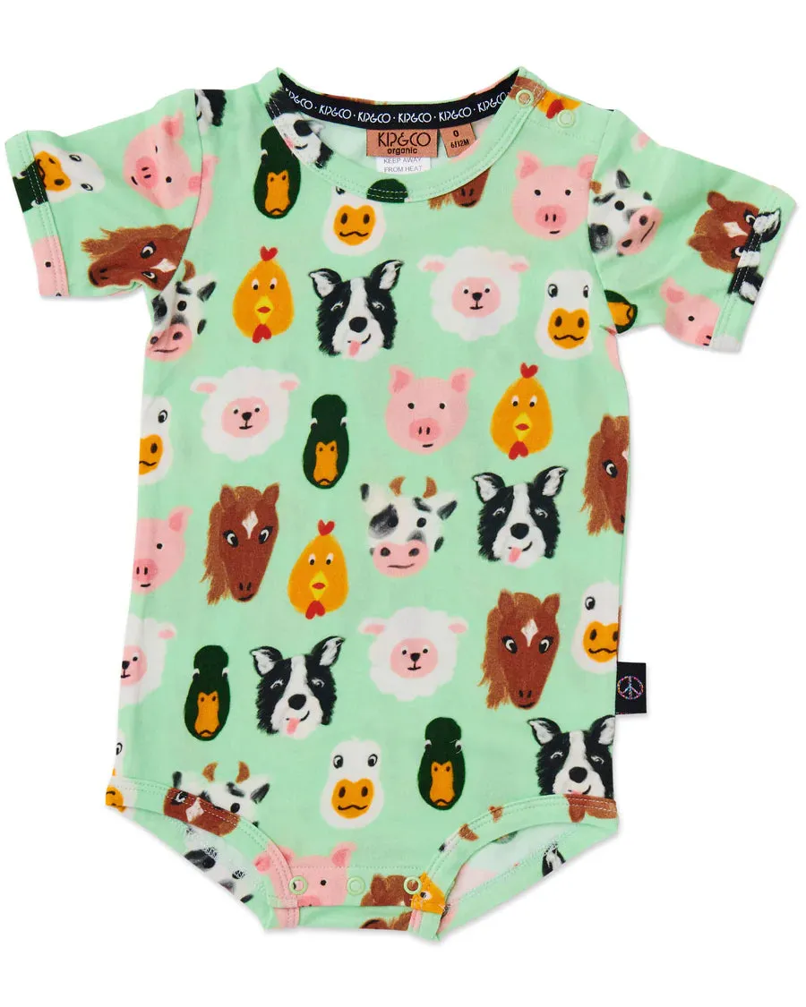 Kip & Co BABY | Farm friends Organic Short Sleeve Romper