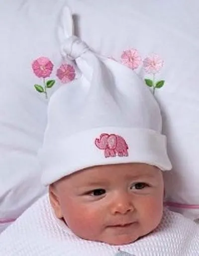 Knotted Hat - Combed Cotton (Embroidered)