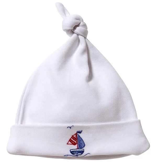 Knotted Hat - Combed Cotton (Embroidered)