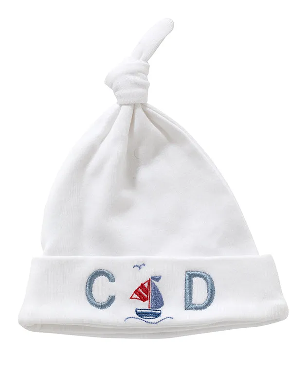 Knotted Hat - Combed Cotton (Embroidered)