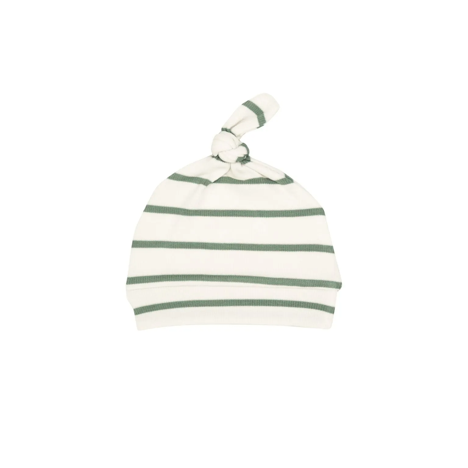 Knotted Hat - Rib Oil Green & Sugar Swizzle Stripe