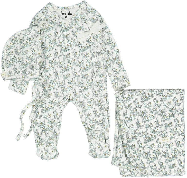 Ladida Slate Cherry Blossom Layette Set