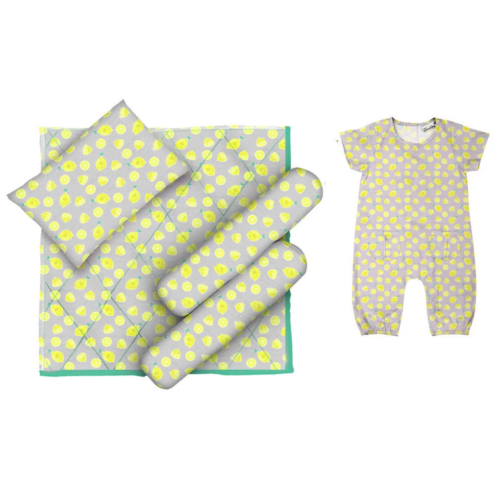 Layette Set with Long-Legged Romper <br> Lemons<br> <span style="font-size: 11px; font-family:Helvetica,Arial,sans-serif;">Can Be Personalised</span>