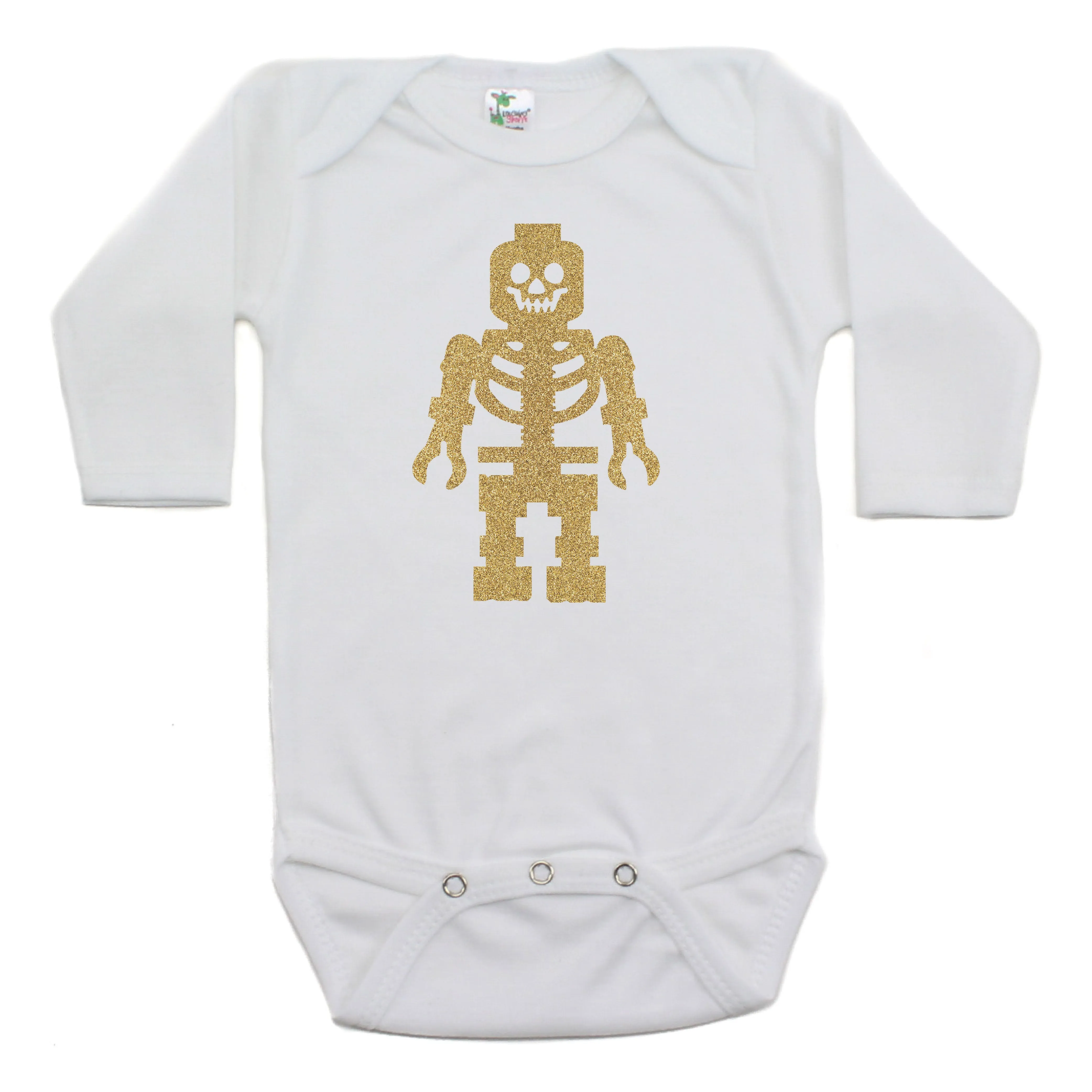 Lego Man Skeleton Long Sleeve Bodysuit