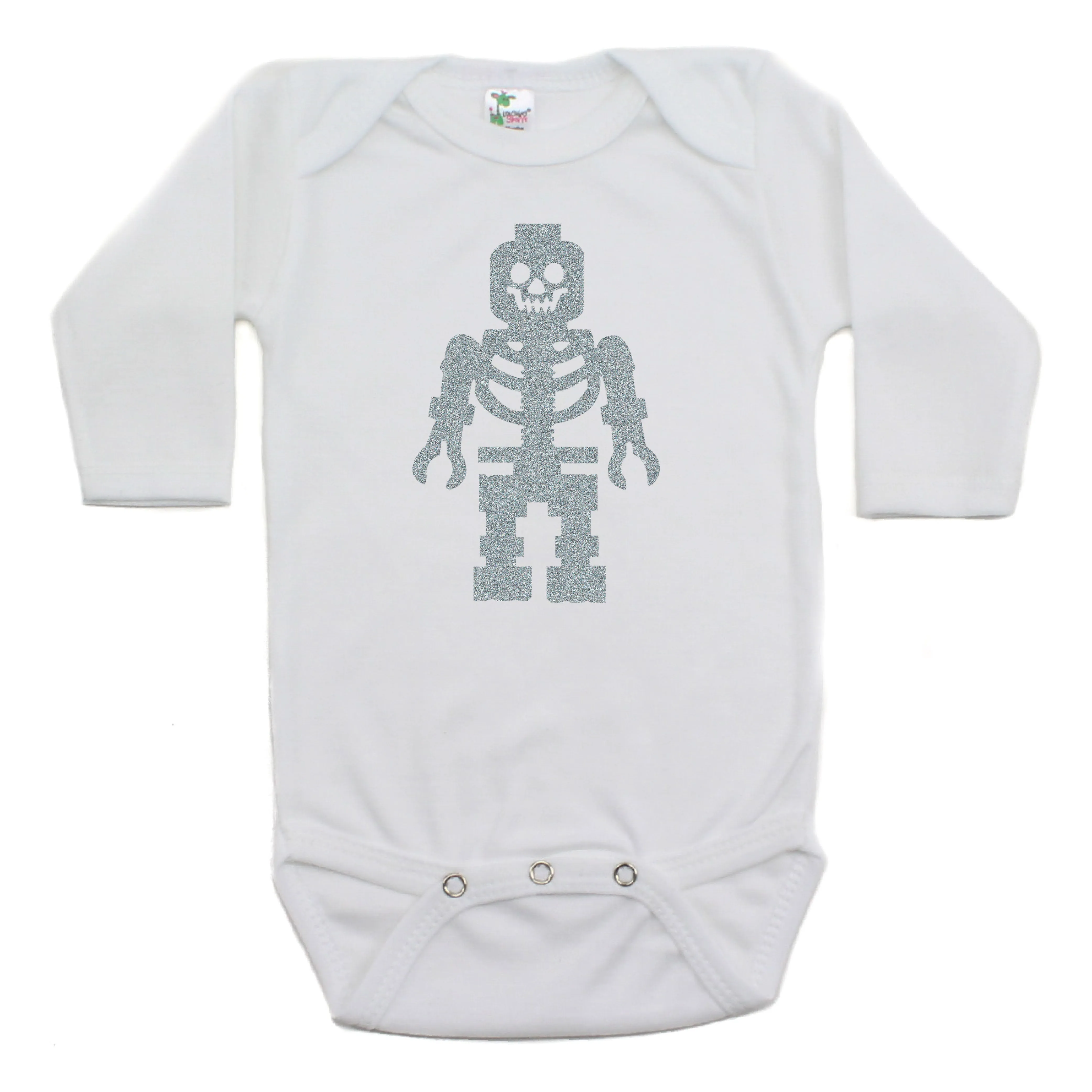 Lego Man Skeleton Long Sleeve Bodysuit