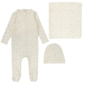 Lilette Ivory Branch Wrapover Layette Set