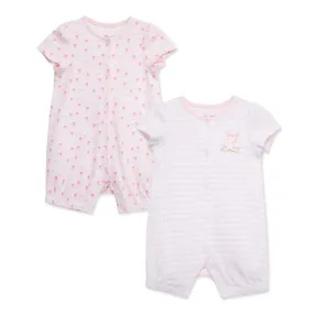 Little Me Girls Tulips Romper  - 2 Pack