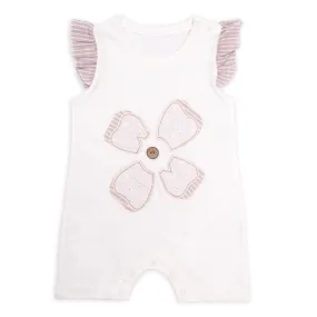 Little Sparks Baby Romper Flower Beige & White