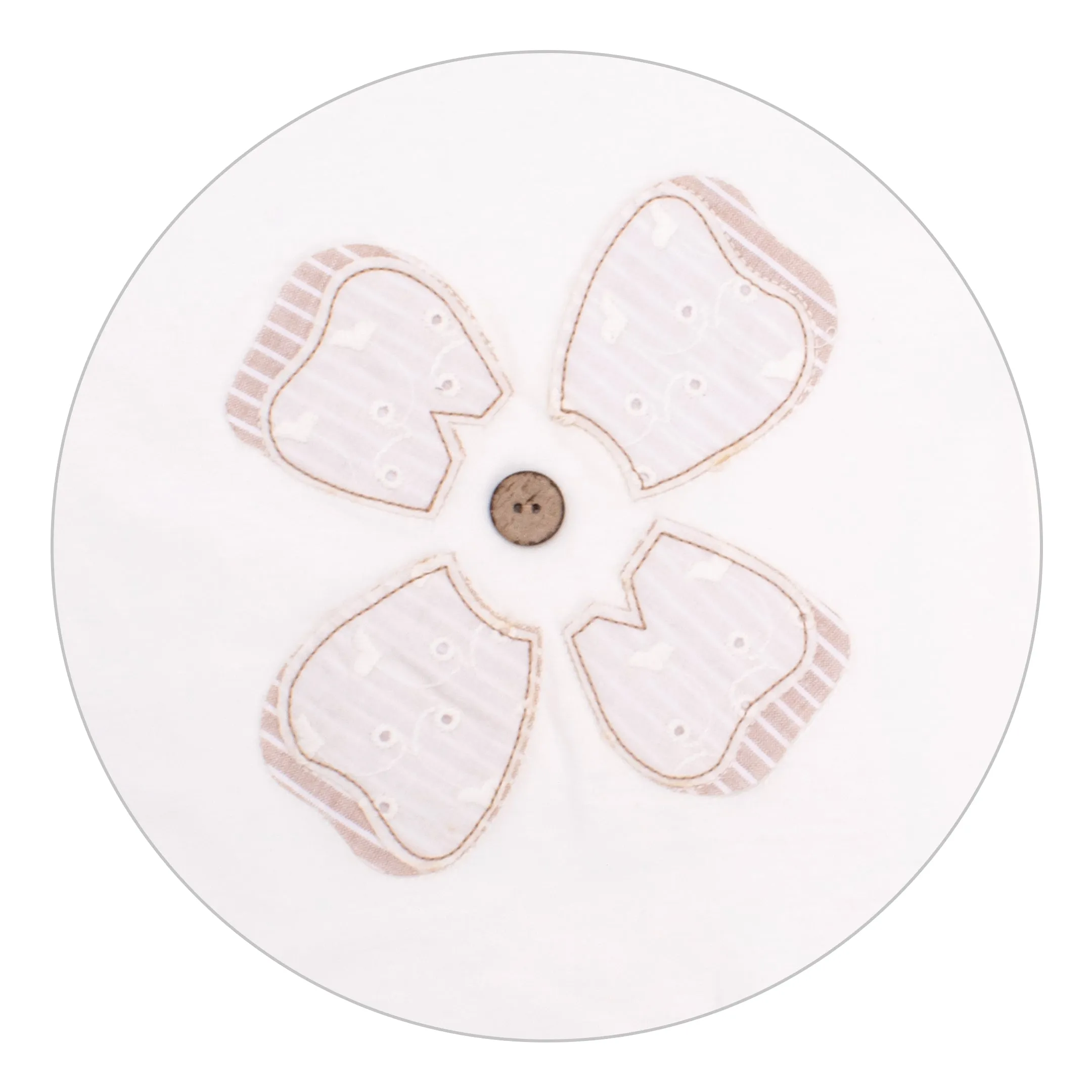 Little Sparks Baby Romper Flower Beige & White