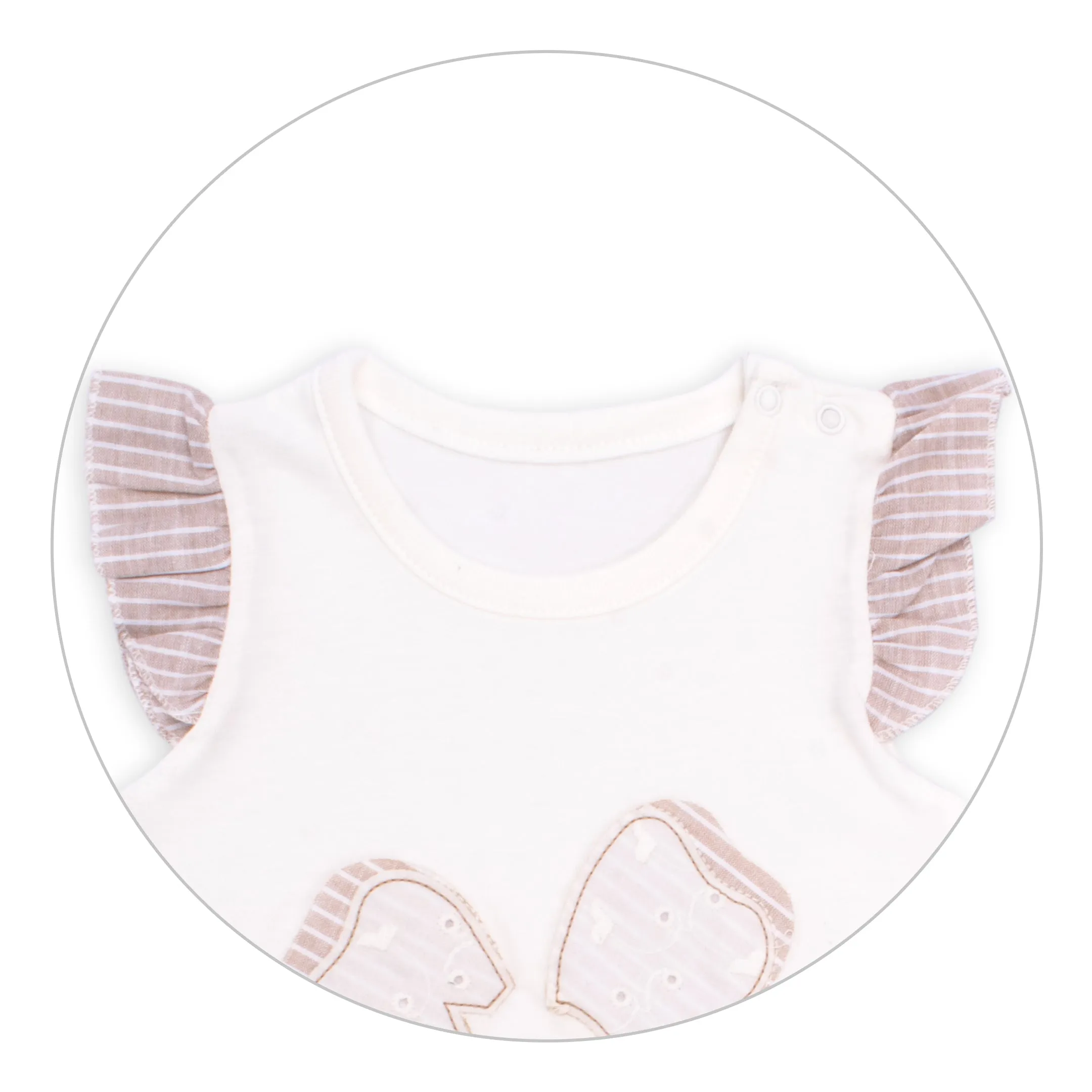 Little Sparks Baby Romper Flower Beige & White